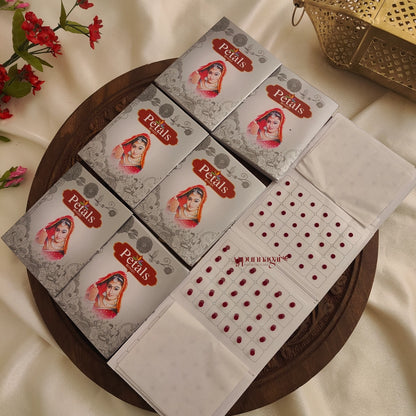 Petals Maroon Round Bindi Sheet - Size 9