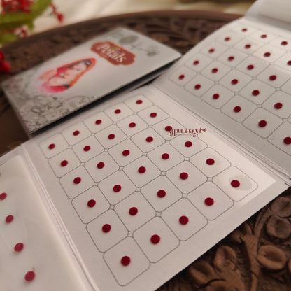 Petals Maroon Round Bindi Sheet - Size 10