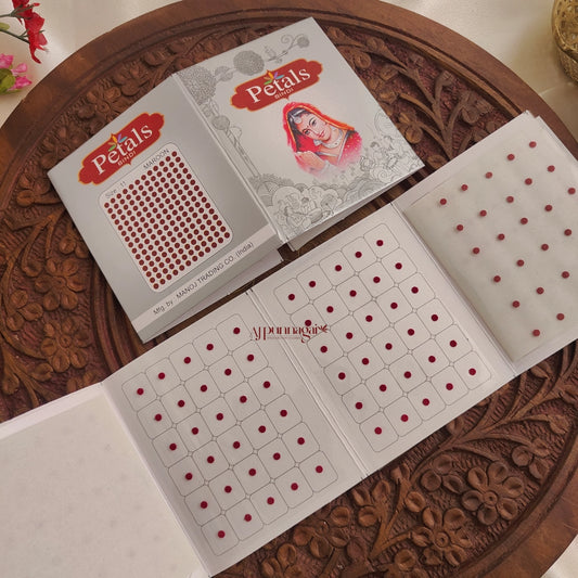 Petals Maroon Round Bindi Sheet - Size 11