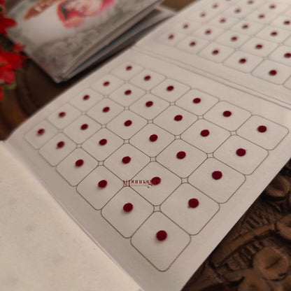 Petals Maroon Round Bindi Sheet - Size 11