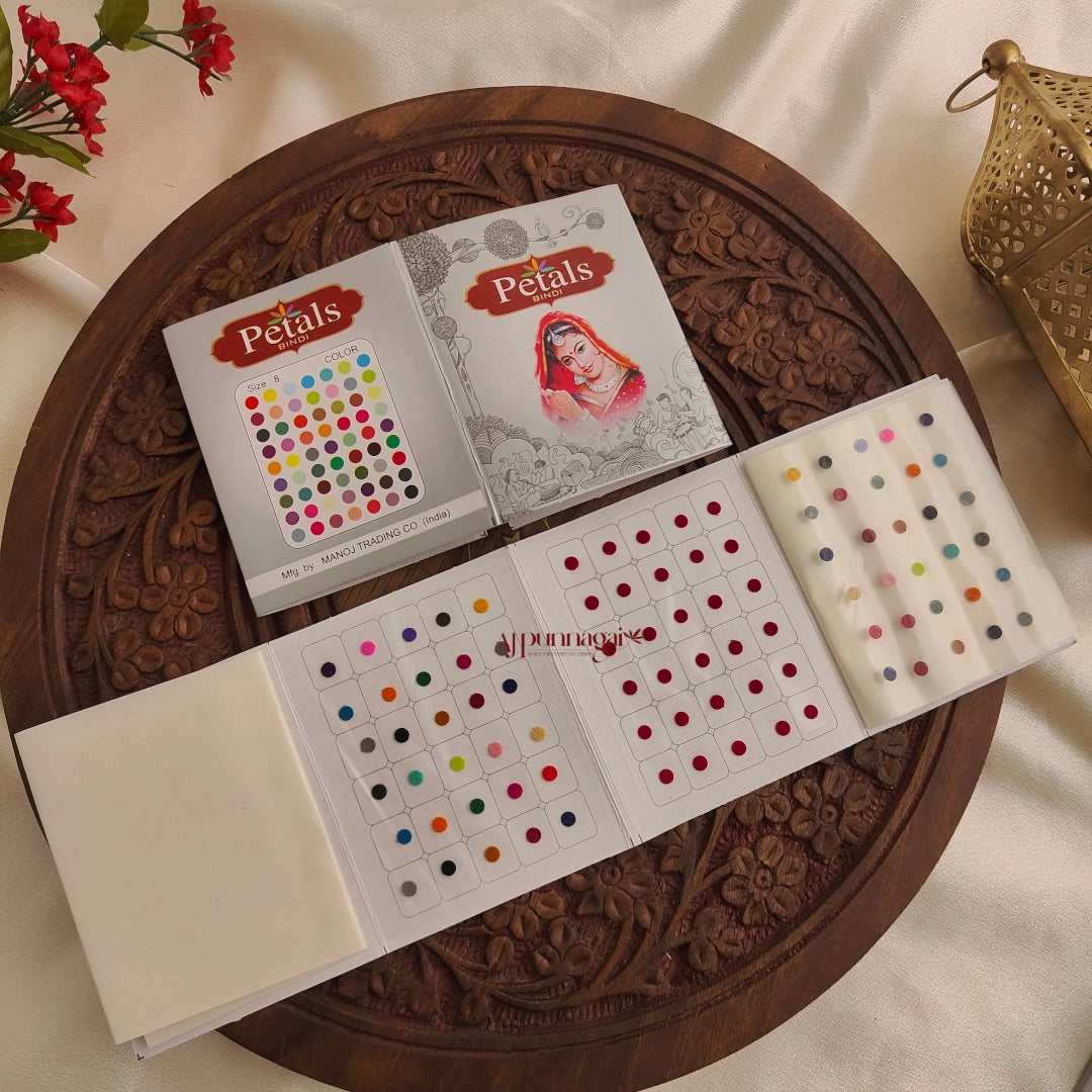 Petals Mixed Colour Round Bindi Sheet - Size 8