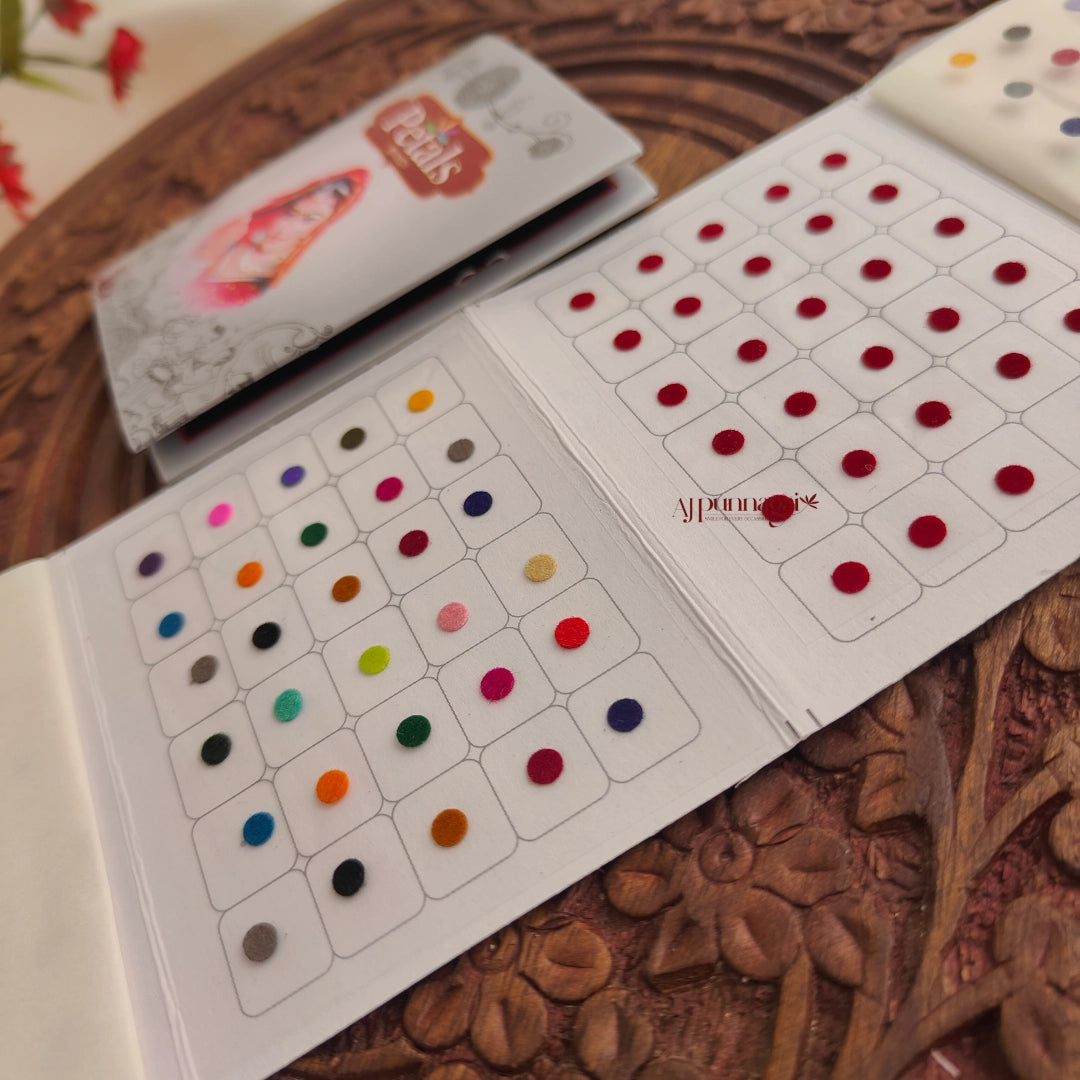Petals Mixed Colour Round Bindi Sheet - Size 8