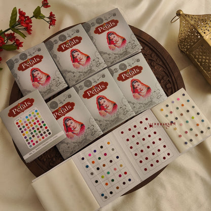 Petals Mixed Colour Round Bindi Sheet - Size 8