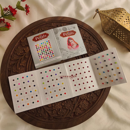 Petals Mixed Colour Round Bindi Sheet - Size 9