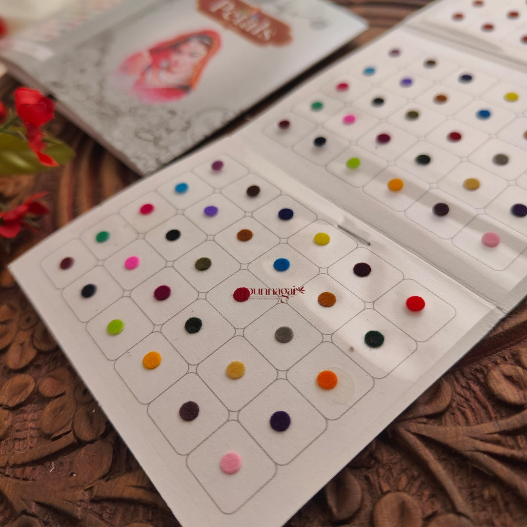 Petals Mixed Colour Round Bindi Sheet - Size 9