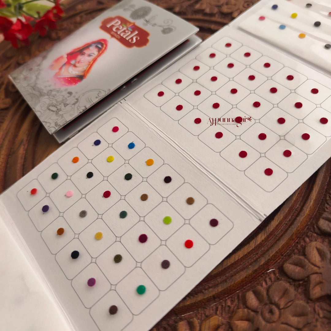 Petals Mixed Colour Round Bindi Sheet - Size 10
