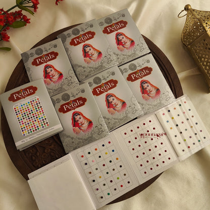 Petals Mixed Colour Round Bindi Sheet - Size 10