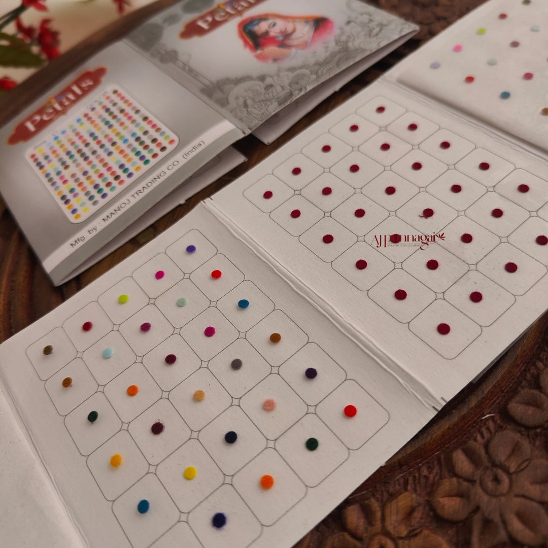 Petals Mixed Colour Round Bindi Sheet - Size 11