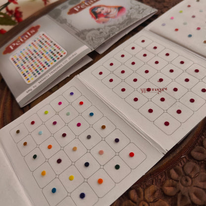 Petals Mixed Colour Round Bindi Sheet - Size 11