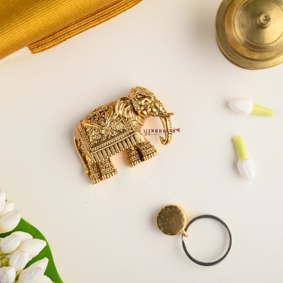 Elephant Motif Magnetic Gold Look Alike Brooch