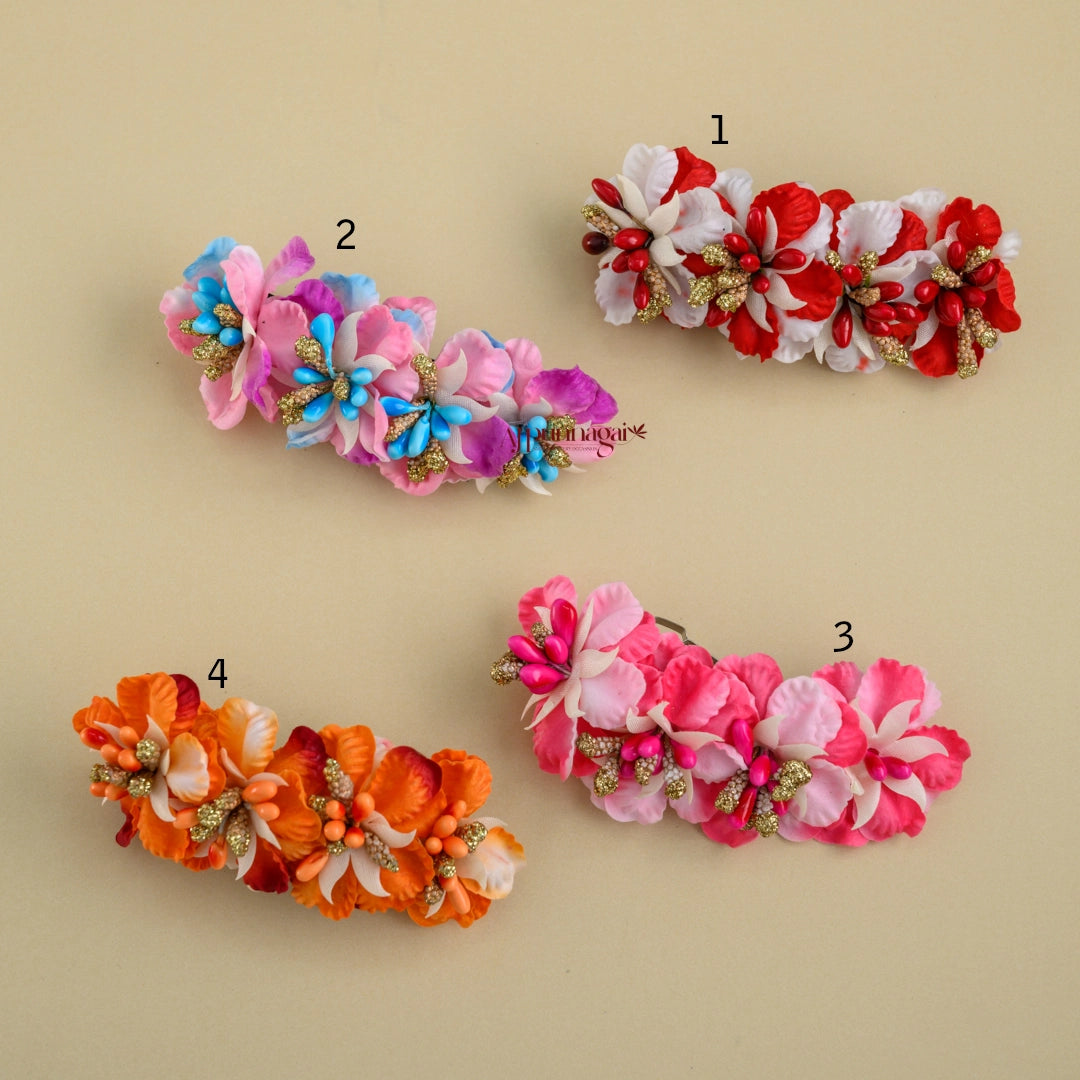 Handmade Velvet Petals Hair Clip